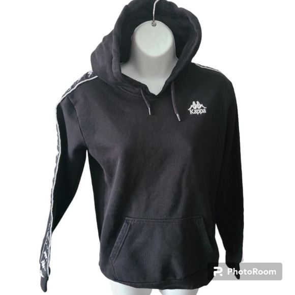 KAPPA WOMENS BLACK AND WHITE HOODIE- Size XS - Picture 4 of 6